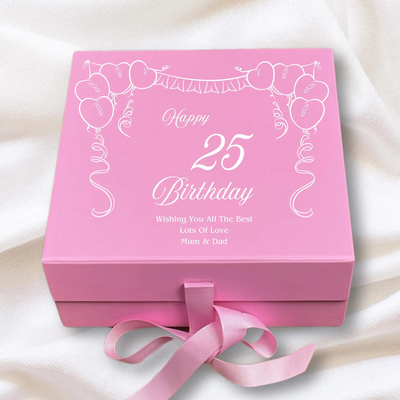 Personalized Happy Birthday Keepsake Box - Custom Pink Keepsake - Perfect for Special Moments