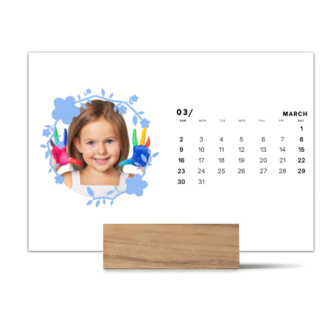 Wood Block Desk Calendar 2025