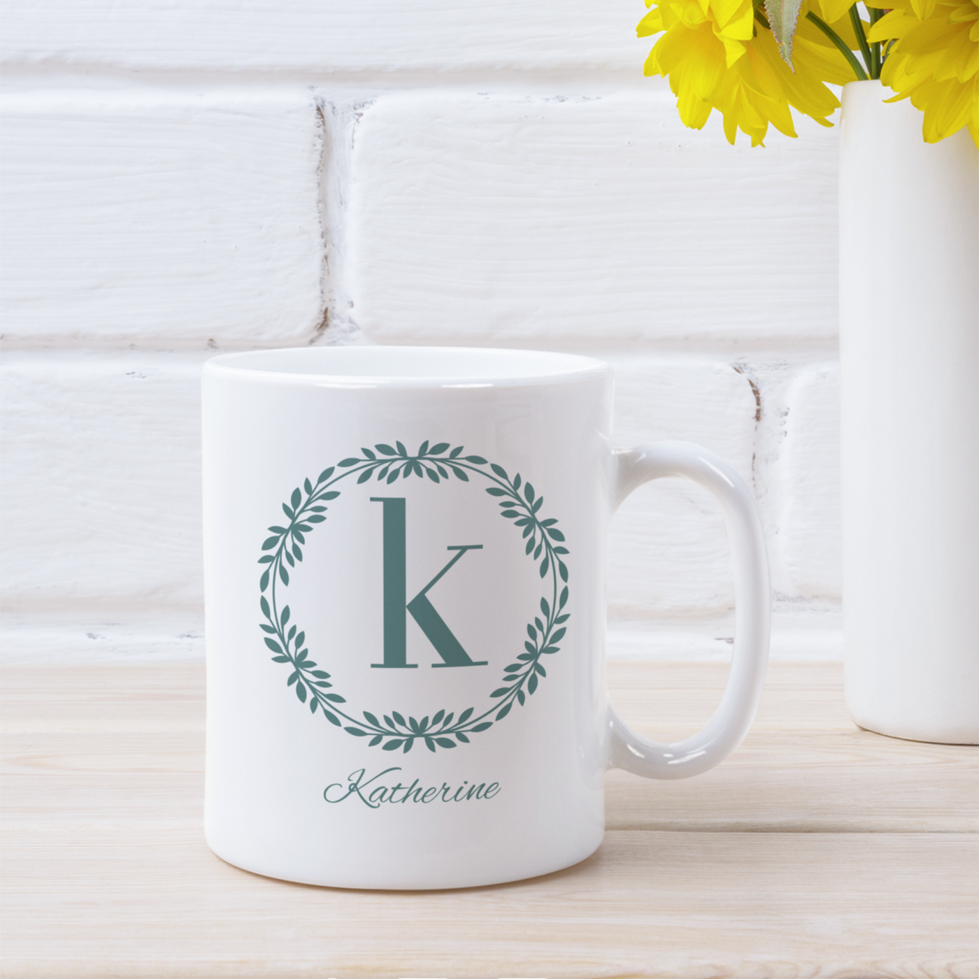 Floral  Name Ceramic Mug - Gift For Her - Personalised Mug