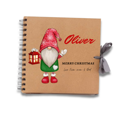 Merry Christmas Brown Santa Oliver Scrapbook Guest Book