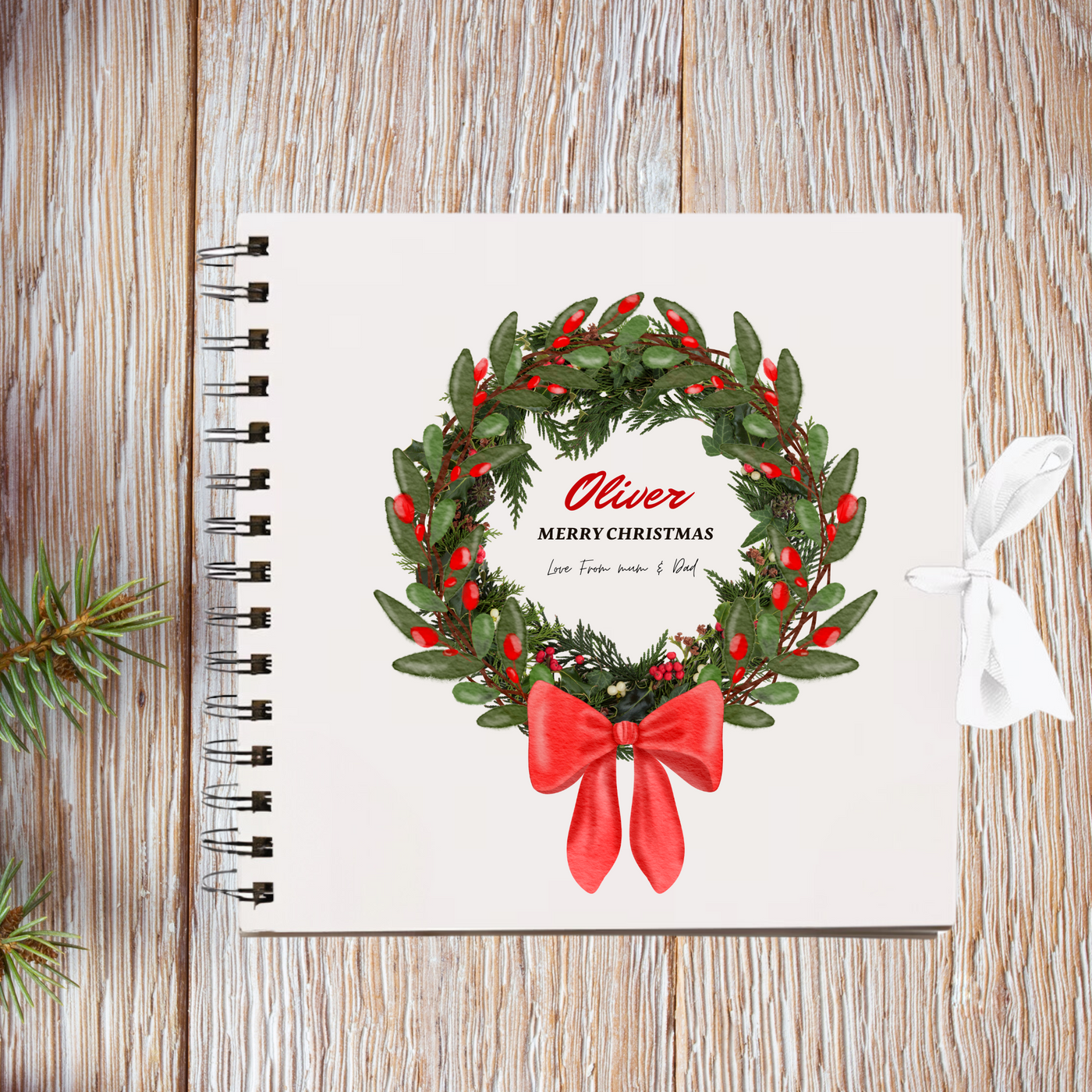 Christmas White Scrapbook Guest Book