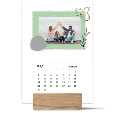 Wood Block Desk Calendar 2025