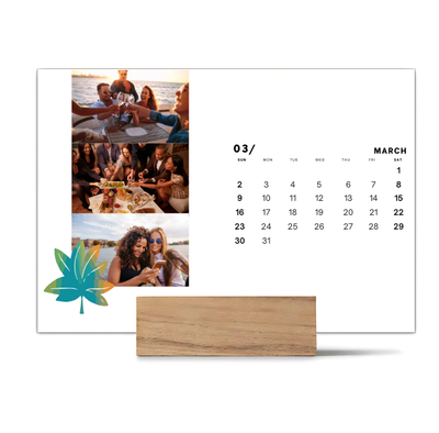 Wood Block Desk Calendar 2025