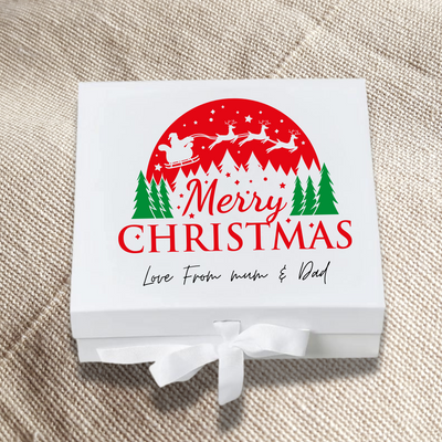 Personalised Merry Christmas Keepsake Memory Gift Box Mum & Dad