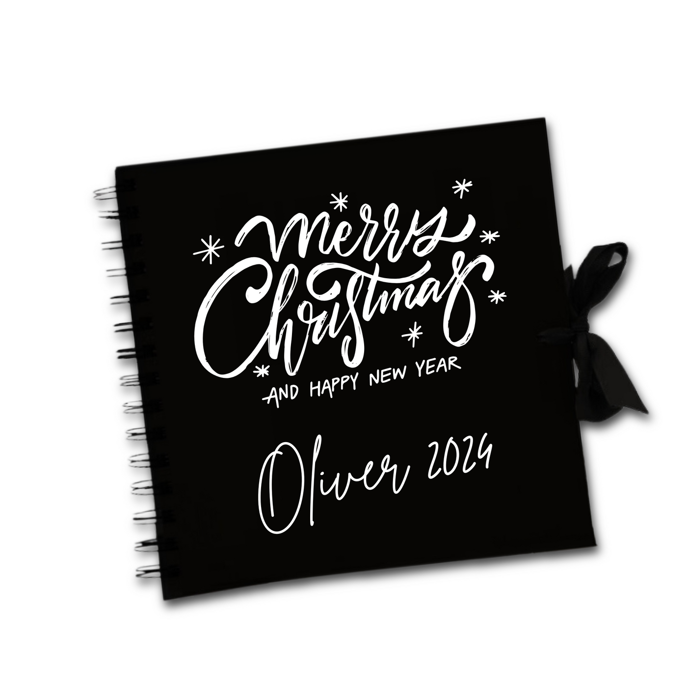 Merry Christmas Black Scrapbook Guest Book