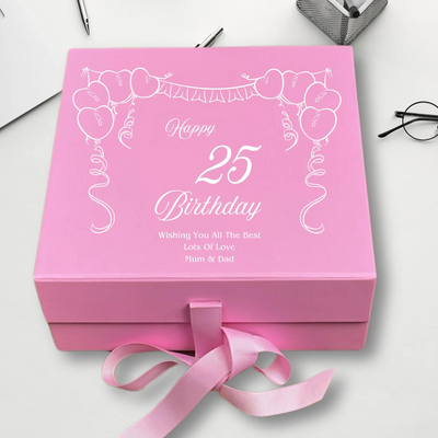 Personalized Happy Birthday Keepsake Box - Custom Pink Keepsake - Perfect for Special Moments