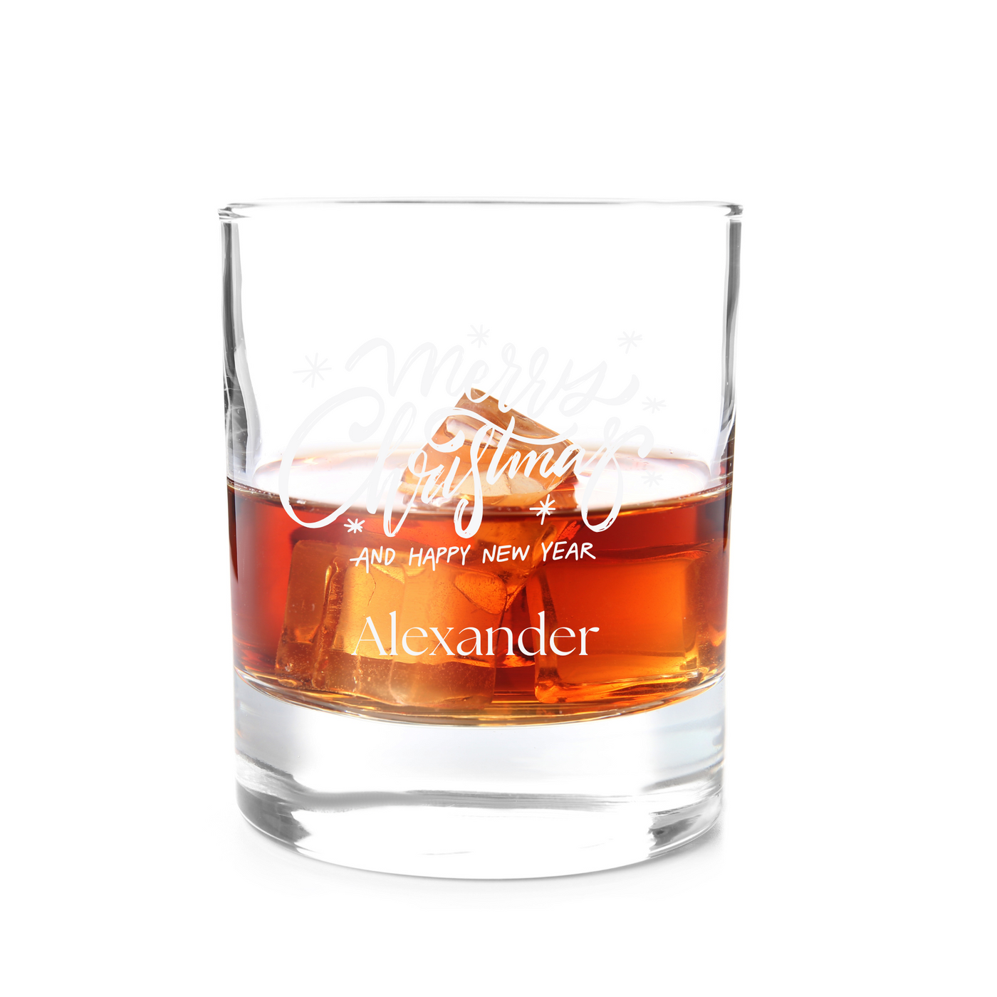 Personalised Christmas Whiskey Glass Engraved Custom Glassware