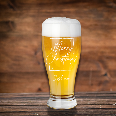 Christmas Gift Latter Merry Christmas Glass Beer Pint Glass