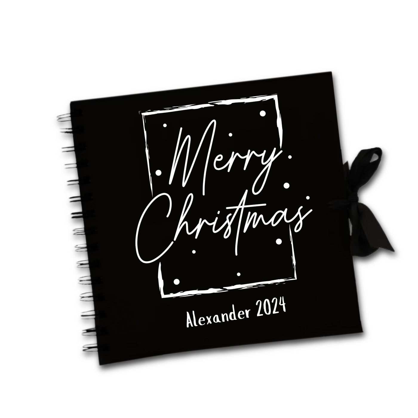 Merry Christmas  Black Scrapbook Guest Book