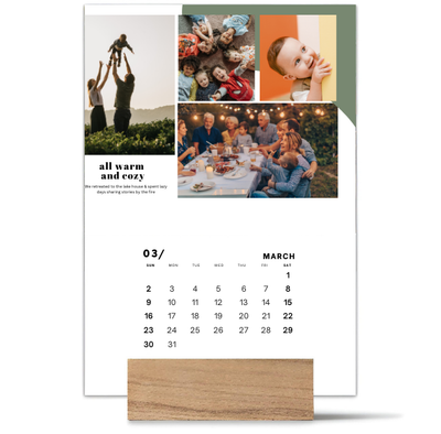 Wood Block Desk Calendar 2025