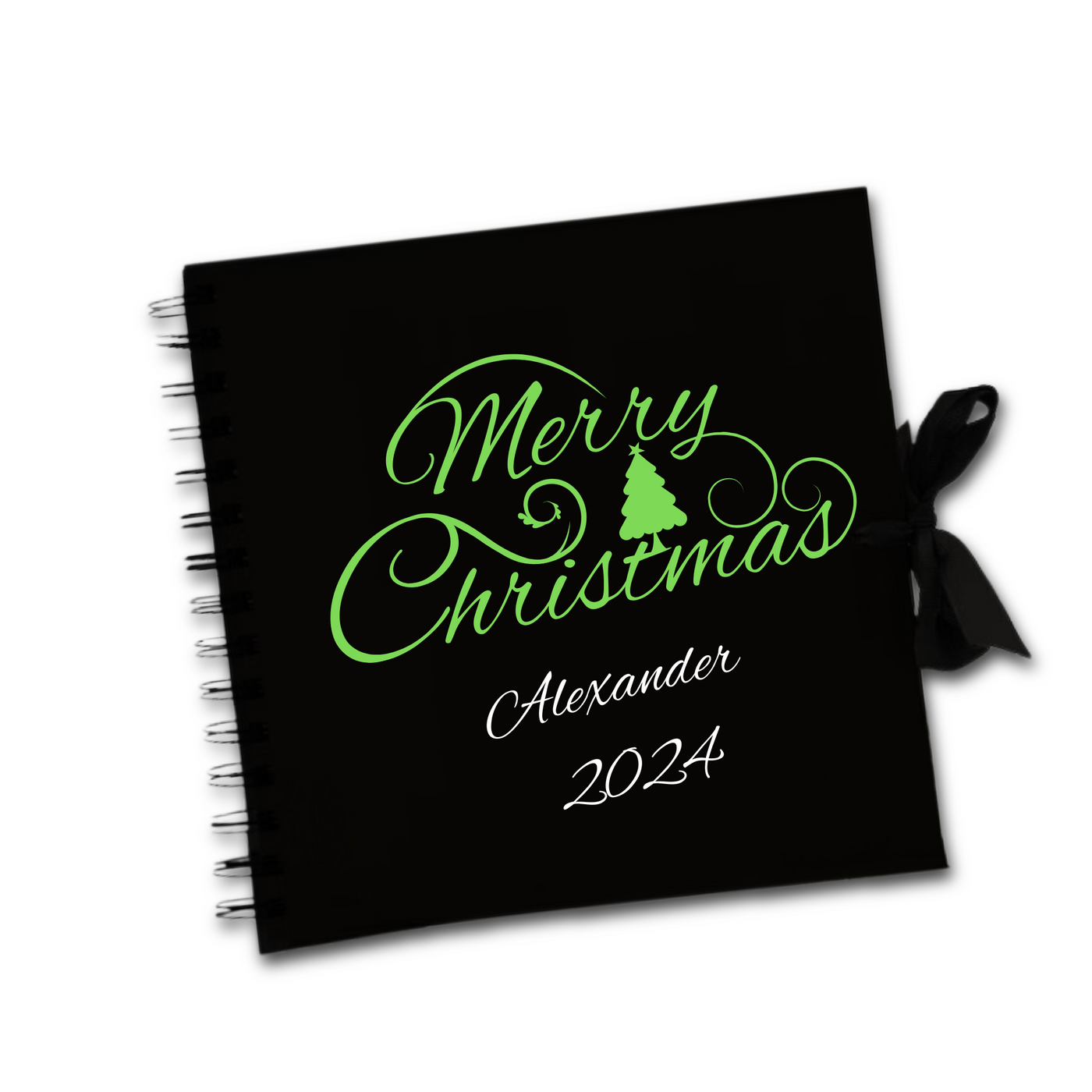 Merry Christmas Black Scrapbook Guest Book