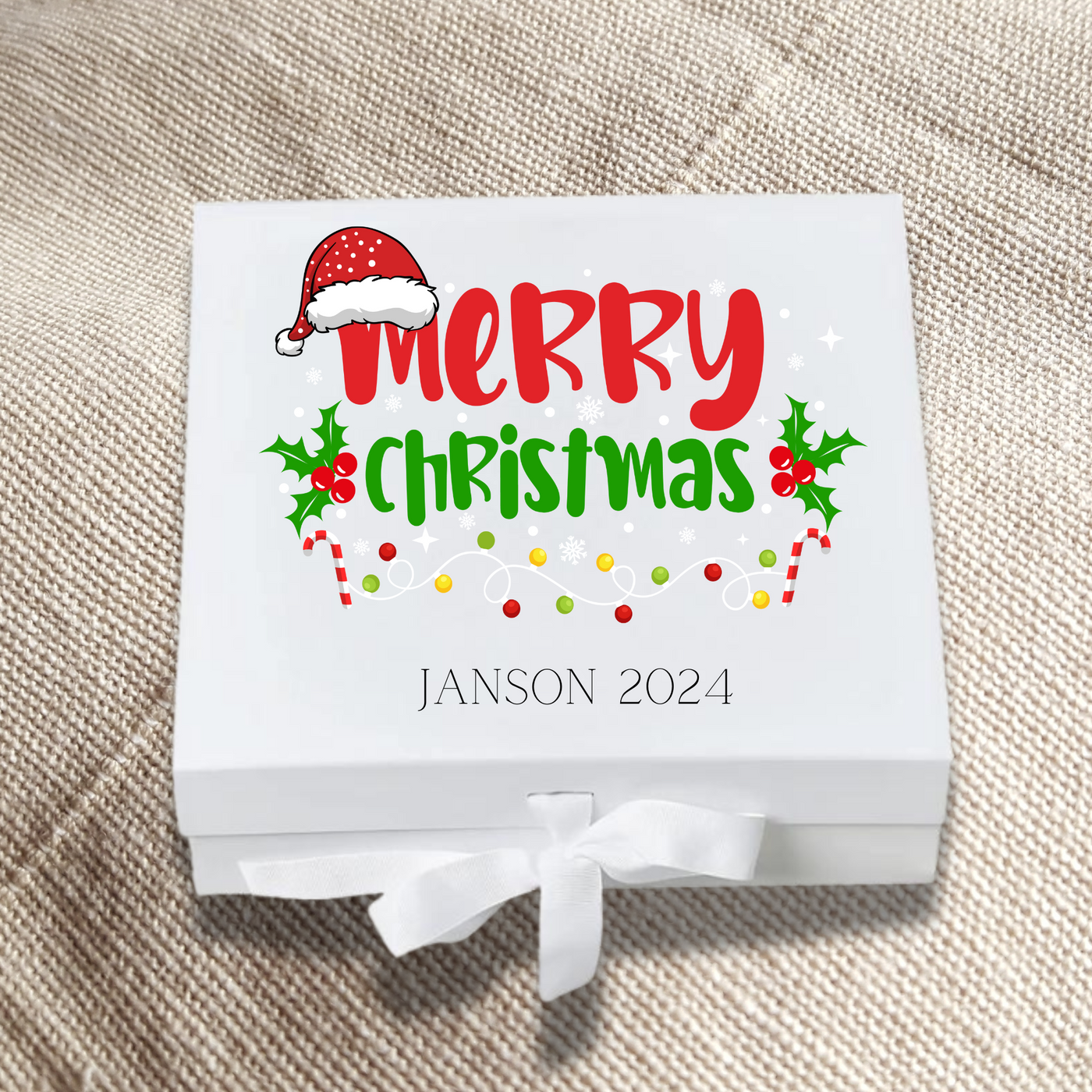 Personalised Merry Christmas Keepsake Memory Gift Box