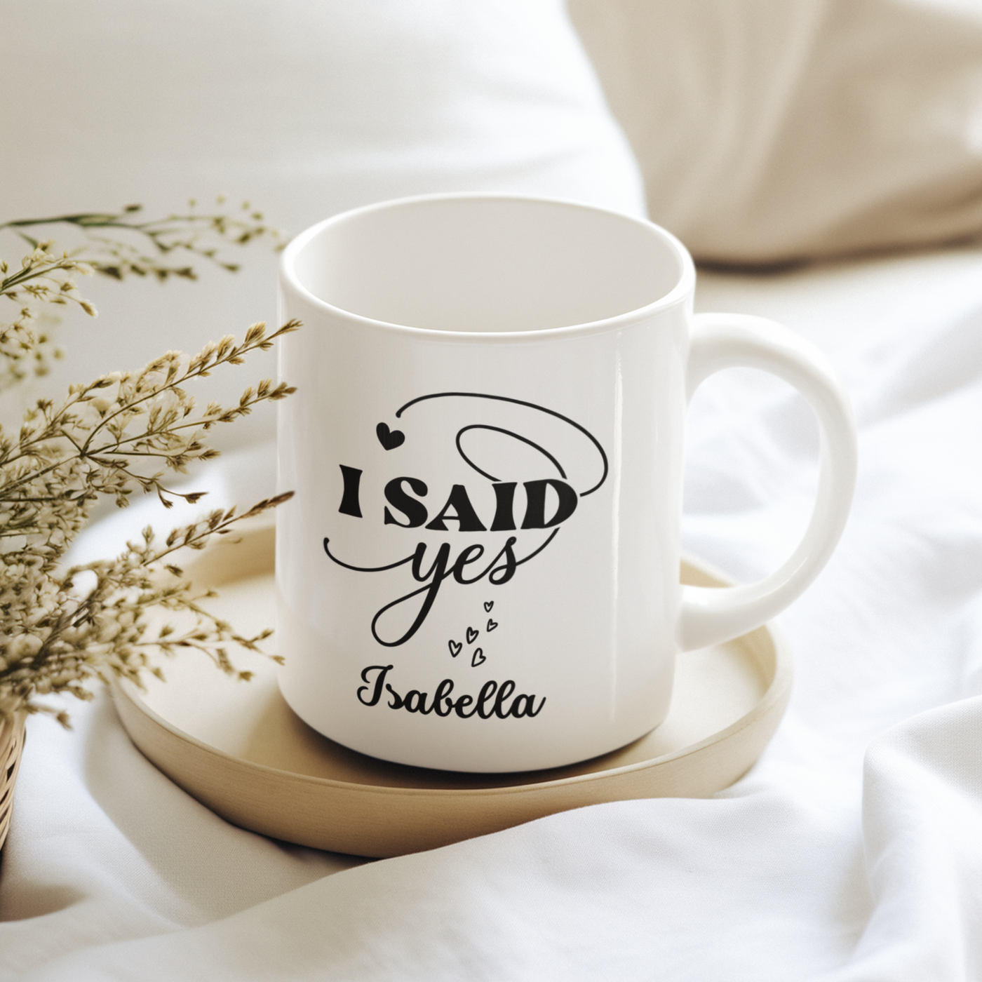 i said yes Ceramic Mug - Gift For Her - Personalised Mug