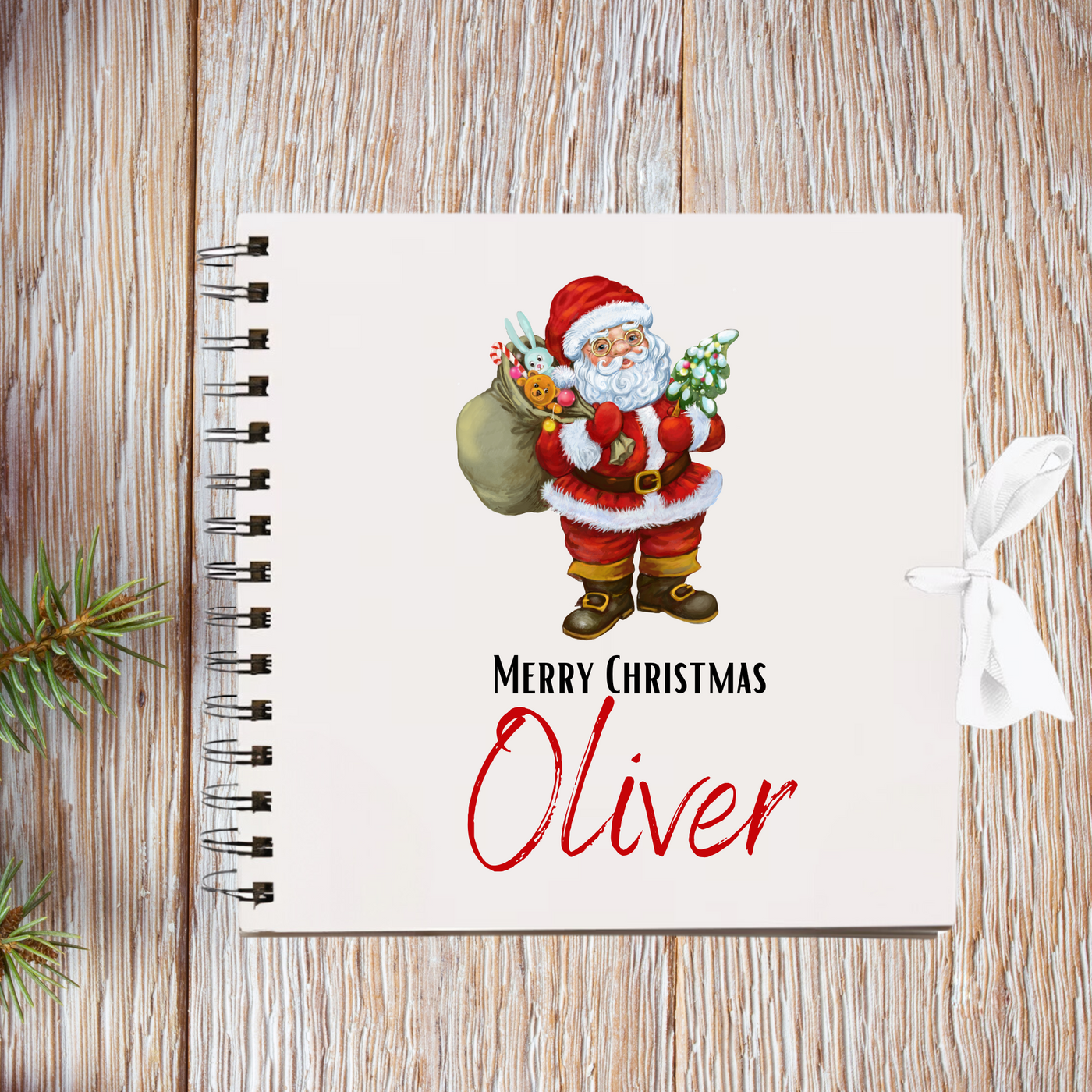 Christmas White Oliver Scrapbook Guest Book