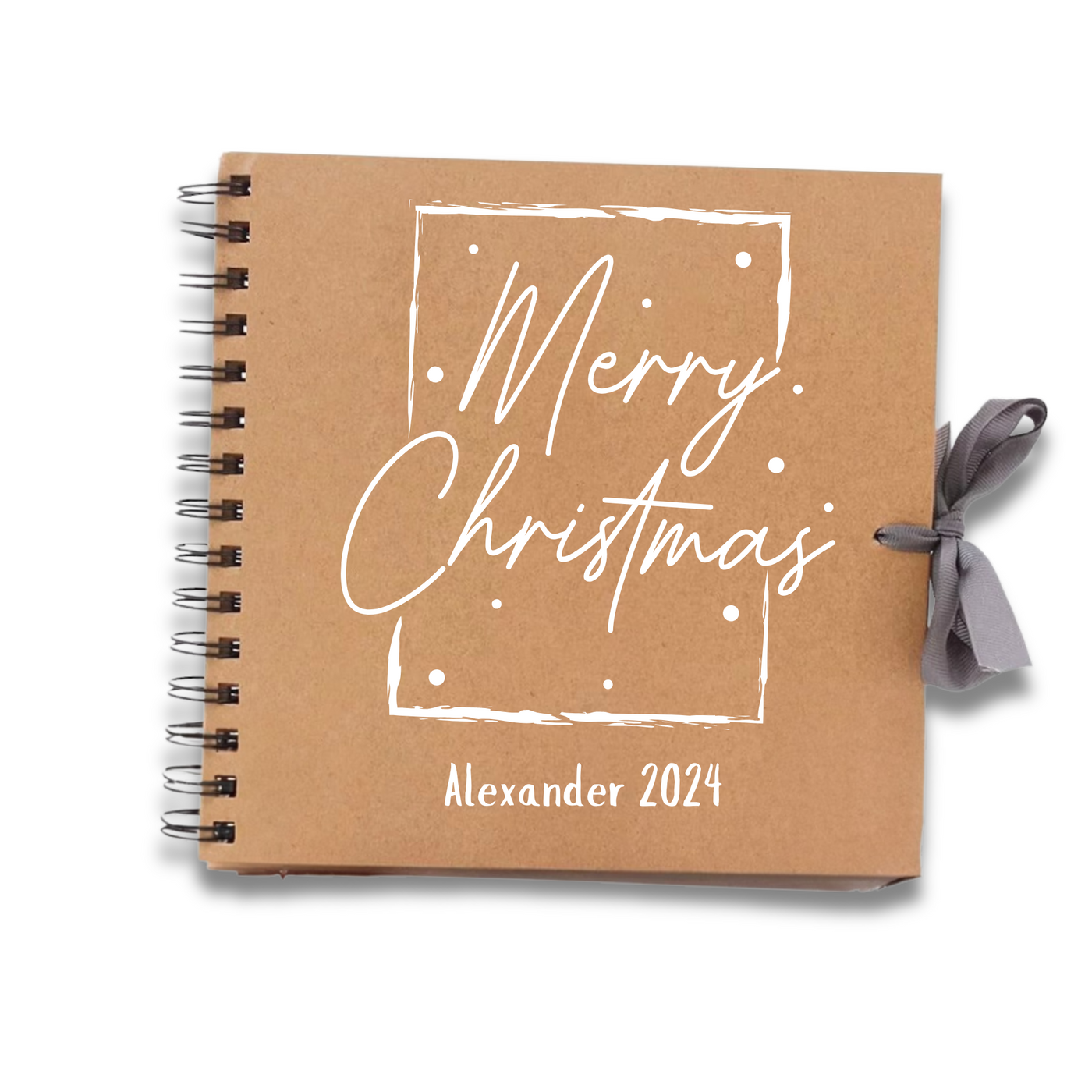 Merry Christmas Brown  Scrapbook Guest Book