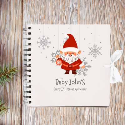 Christmas White Baby Santa  Scrapbook Guest Book