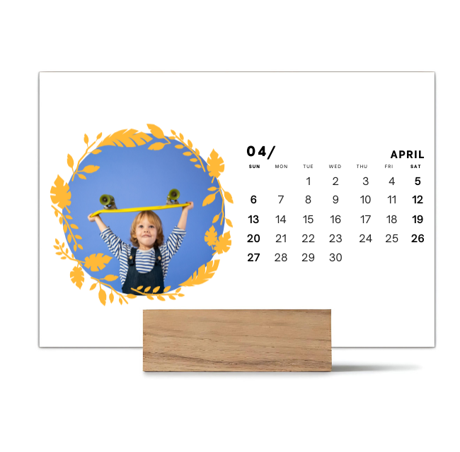 Wood Block Desk Calendar 2025