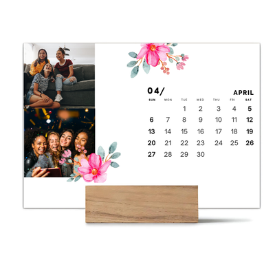 Wood Block Desk Calendar 2025