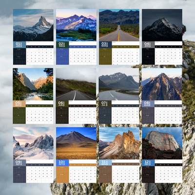 Mountains Calendar 2025 A3