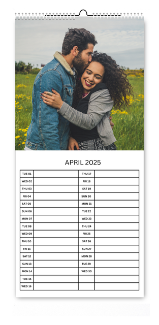 5.5x12" Kitchen Calendar Couples