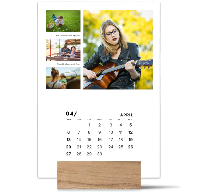 Wood Block Desk Calendar 2025