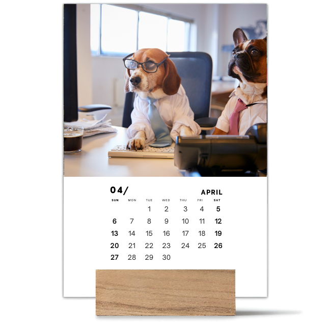 Wood Block Desk Calendar 2025