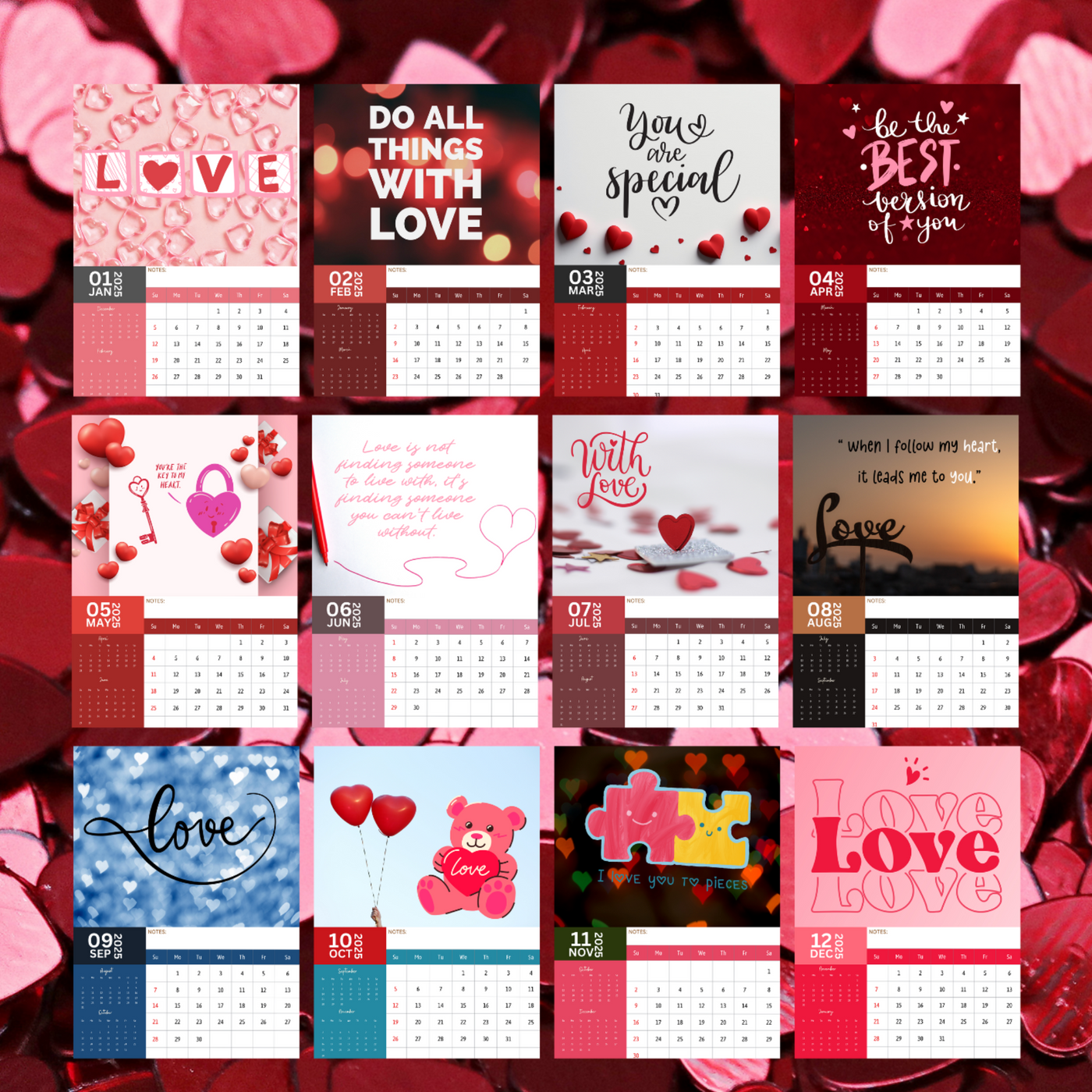 A Year In Love Calendar 2025