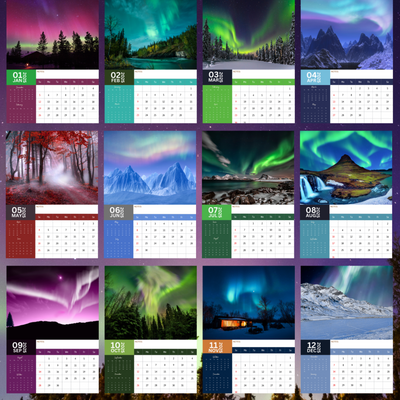 Aurora Borealis Calendar 2025