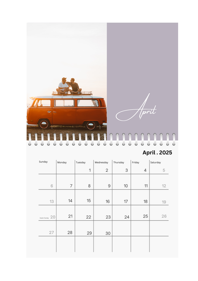 Color Block Seasonal Wall Photo Calendar 2025