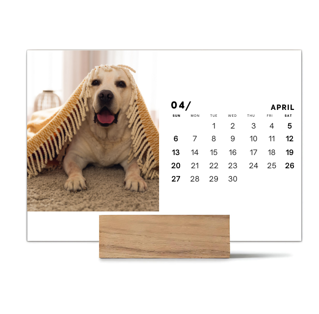 Wood Block Desk Calendar 2025