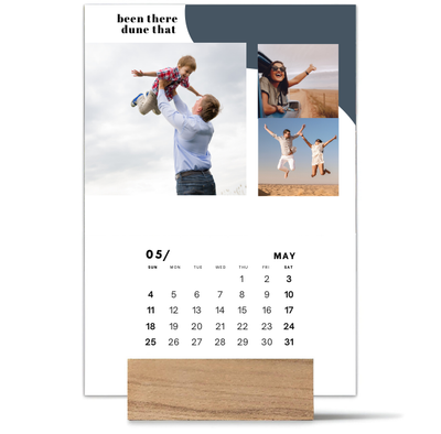 Wood Block Desk Calendar 2025