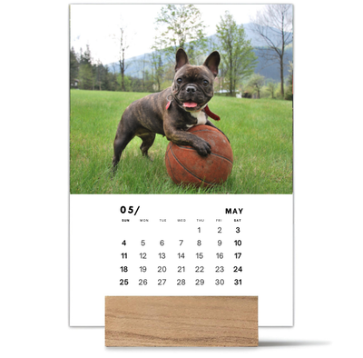 Wood Block Desk Calendar 2025