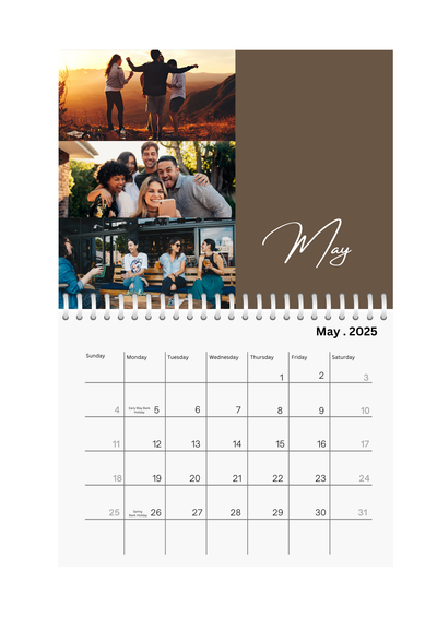 Color Block Seasonal Wall Photo Calendar 2025