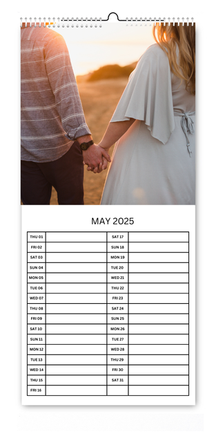 5.5x12" Kitchen Calendar Couples