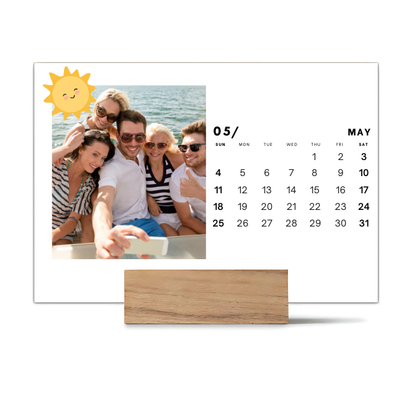 Wood Block Desk Calendar 2025