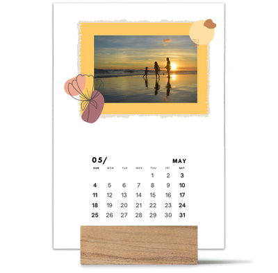 Wood Block Desk Calendar 2025