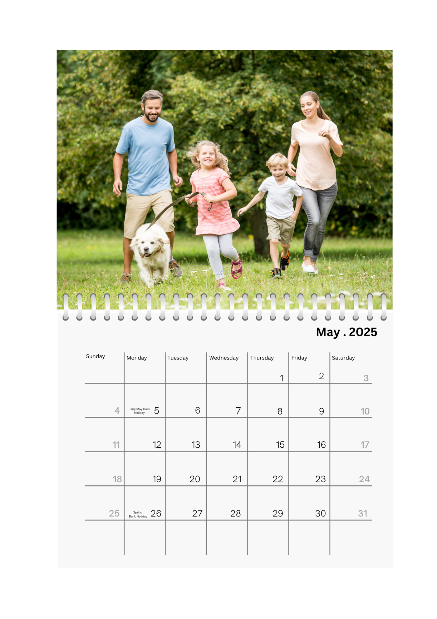 Full Photo Wall Calendar 2025