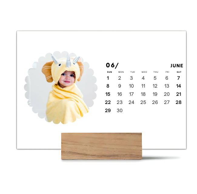 Wood Block Desk Calendar 2025