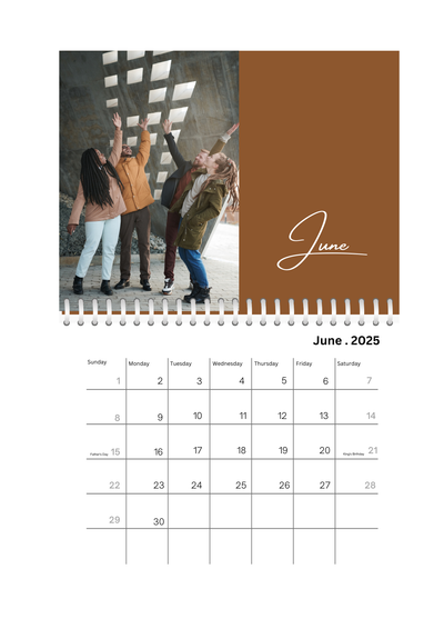 Color Block Seasonal Wall Photo Calendar 2025