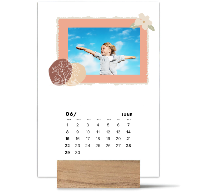 Wood Block Desk Calendar 2025