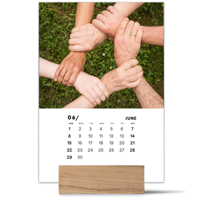 Family Wood Block Desk Calendar 2025