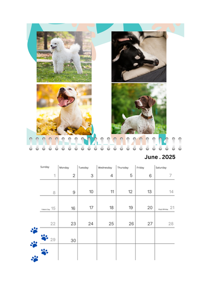 Pets Wall Photo Calendar 2025