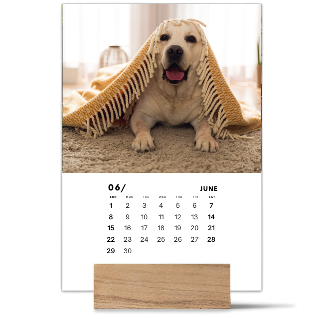 Wood Block Desk Calendar 2025