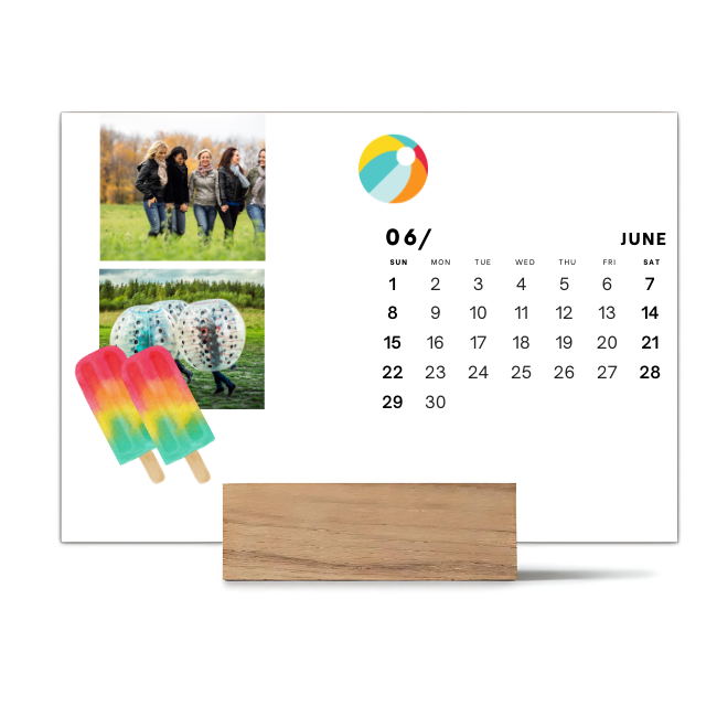 Wood Block Desk Calendar 2025