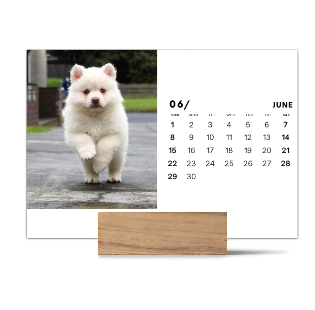 Wood Block Desk Calendar 2025