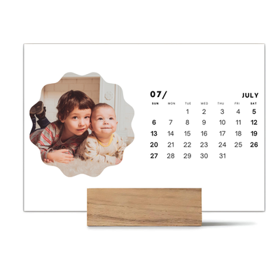 Wood Block Desk Calendar 2025