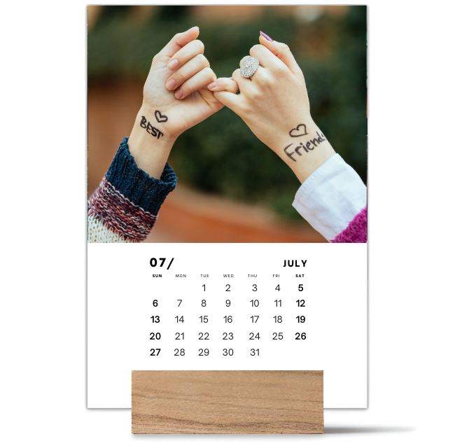 Family Wood Block Desk Calendar 2025