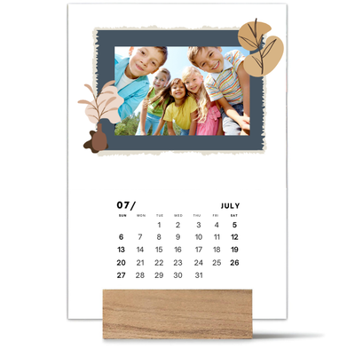 Wood Block Desk Calendar 2025