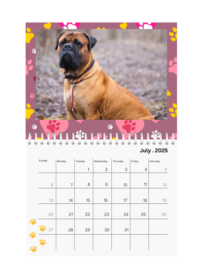 Pets Wall Photo Calendar 2025