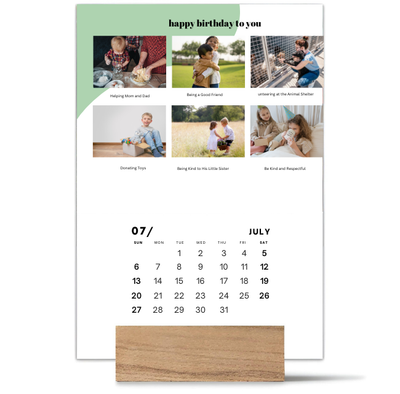 Wood Block Desk Calendar 2025